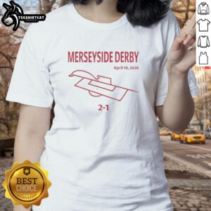 Official Merseyside Derby April 18, 2026, ladies tee featuring vibrant team colors and stylish design for fans.
