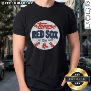 Awesome Boston Red Sox MLB x Topps Baseball The Real One T-Shirt featuring team logo and stylish design.