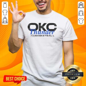 Alt Text: Pretty Oklahoma City Thunder 2026 Playoffs Basketball Logo T-Shirt featuring vibrant team colors and design.