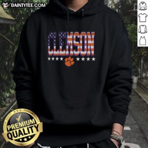 Nice Clemson Tigers tall type flag hoodie featuring bold team colors and logo, perfect for fans and casual wear.