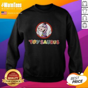 Alt Text: Premium Toysaurus Yabba Dabba Dinosaurs logo sweatshirt featuring vibrant colors and a playful dinosaur design.