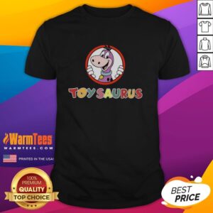 Alt Text: Premium Toysaurus Yabba-Dabba Dinosaurs Logo T-Shirt featuring vibrant dinosaur graphics for kids and dinosaur lovers.