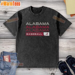 Hot Alabama Crimson Tide college baseball hype washed t-shirt in vibrant red, perfect for fans and game day attire.