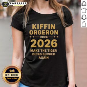 Hot Kiffin Orgeron Ladies Tee featuring bold graphics celebrating Tiger football and team spirit.