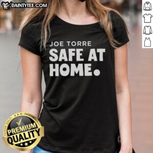 Alt Text: Good Joe Torre Safe At Home Ladies Tee showcasing a stylish design for baseball fans and supporters.