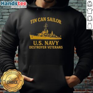 Vintage Top Tin Can Sailor US Navy Destroyer Veterans Hoodie, featuring a classic design for proud military service members.