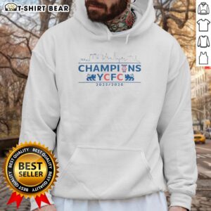 Pretty York City Football Club Champions 2025-2026 commemorative skyline hoodie featuring a stylish design and vibrant colors.