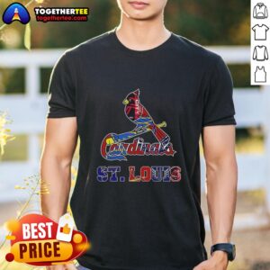 Awesome St. Louis Cardinals MLB logo t-shirt featuring vibrant colors and stylish design for sports fans.