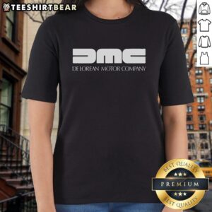 Awesome DeLorean Motor Company ladies tee featuring a stylish design, perfect for fans of classic cars and retro fashion.
