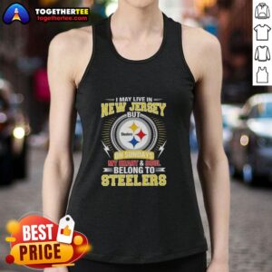 Steelers tank top featuring 'My Heart and Soul Belong to Steelers' design, perfect for NFL fans in New Jersey and Georgia.