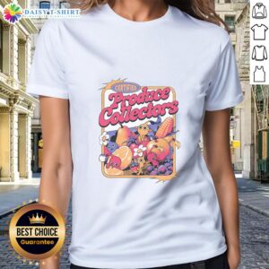 Alt Text: Official Certified Tiny Produce Collectors Ladies Tee featuring a stylish design for fruit enthusiasts.