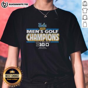 Alt Text: UCLA Bruins men's golf team at the 2025 Big Ten Conference Championship, showcasing the ladies' tee on the course.