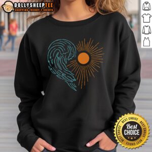 Cozy Nice Ocean Heart Sweatshirt featuring a vibrant ocean-inspired design, perfect for casual beach outings.