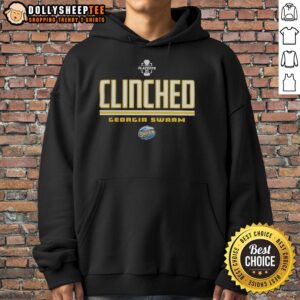 Alt Text: Original Georgia Swarm Clinched NLL 2026 Playoffs logo hoodie featuring vibrant team colors and stylish design.