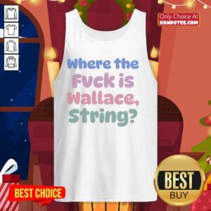 Good Where The Fvck Is Wallace String Tank Top in black with bold text, perfect for casual summer outfits and statement wear.
