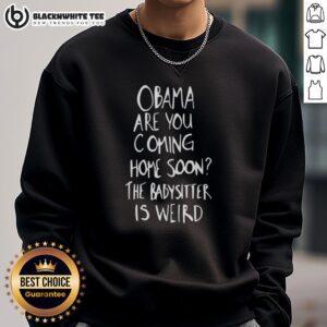 Good Robert De Niro Obama sweatshirt featuring a quirky design about babysitters, perfect for casual wear.