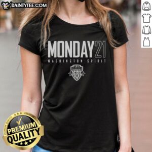 Premium Monday 21 Washington Spirit ladies tee in vibrant colors, showcasing team pride and stylish comfort for fans.