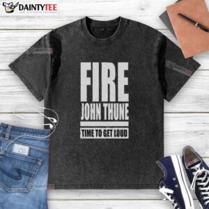 Vintage washed t-shirt featuring 'Original Fire John Thune Anti-Rhino' design, perfect for bold political statements.