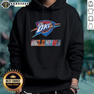 Original Oklahoma City Thunder, Oklahoma Sooners, OSU Cowboys, and Tulsa Golden Hurricane logo hoodie design.