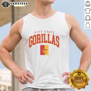 Alt Text: Awesome Pittsburg State Gorillas classic logo tank top featuring vibrant colors and a stylish design for fans.