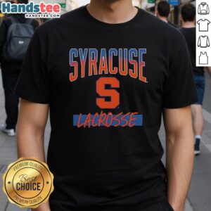 Alt Text: Vintage Syracuse Orange X Lacrosse Hype Logo T-Shirt featuring bold graphics and a classic design for fans.