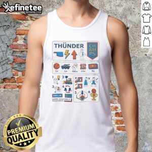 Alt Text: Team building tank top featuring the Oklahoma City Thunder logo for the 2026 playoffs, showcasing team spirit.