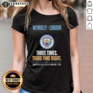 Awesome Manchester City FA Cup Champions Wembley 2026 Ladies Tee featuring vibrant design and club logo.