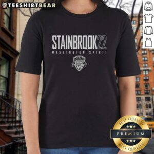 Good Stainbrook 22 Washington Spirit ladies tee featuring team colors and logo, perfect for fans and casual wear.