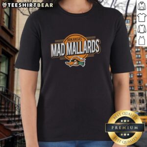 Good Arkansas Travelers Ladies Tee featuring Arkansas Mad Mallards design, perfect for fans of Arkansas travel and sports.