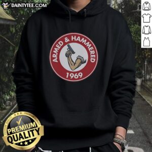 Alt Text: Premium Armed And Hammered 1969 Unise Vintage Hoodie in classic style, perfect for retro fashion enthusiasts.