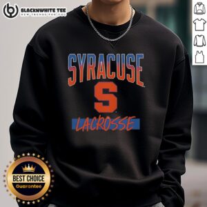 Alt Text: Vintage Syracuse Orange X Lacrosse hype logo sweatshirt featuring bold graphics and a classic fit. Perfect for fans!