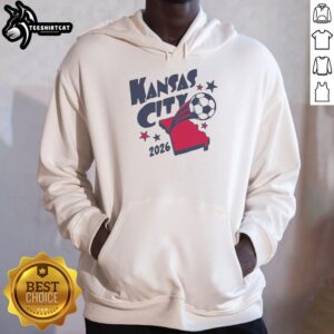 Vintage hoodie featuring Kansas City Soccer 2026 design, perfect for fans and stylish casual wear.