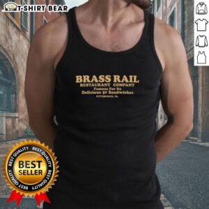Top Brass Rail Restaurant tank top featuring Pittsburgh PA design, celebrating the famous eatery's delicious cuisine.