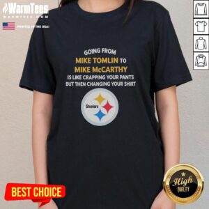 Good Going From Mike Tomlin to Mike McCarthy Ladies Tee showcasing a stylish design for football fans.