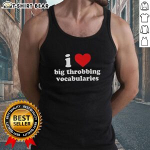 Pretty I Love Big Throbbing Vocabularies Baby Red Heart Tank Top on display, showcasing a trendy and playful design.