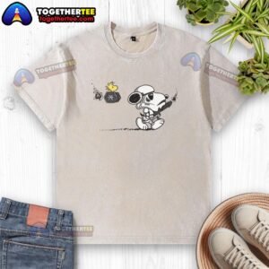 Top Snooptrooper Snoopy and Woodstock X Stormtrooper Star Wars washed t-shirt featuring a playful design.