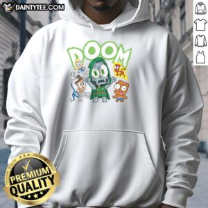 Stylish Nice Doom Generation Dr. Doom Hoodie featuring iconic comic character design, perfect for Marvel fans.