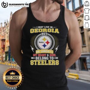 Awesome Pittsburgh Steelers NFL tank top showcasing team pride, perfect for fans living in Georgia on game days.