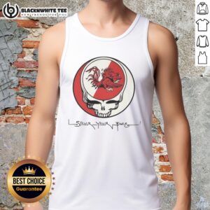 Good Spur Your Face tank top featuring Grateful Dead and South Carolina Gamecocks designs, perfect for fans.