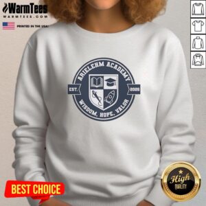 Official Arielehm Academy Wisdom Hope Valor Est 2026 Sweatshirt - stylish, comfortable apparel for students and supporters.