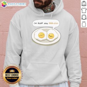 Official 'I'm Glad You Eggsist' hoodie in vibrant colors, perfect for egg lovers and casual wear enthusiasts.
