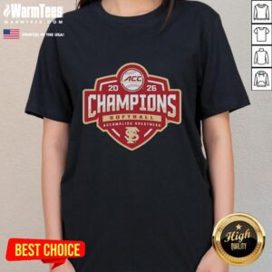 Official Florida State Seminoles 2026 ACC Softball Tournament Champions ladies tee featuring team colors and logo.