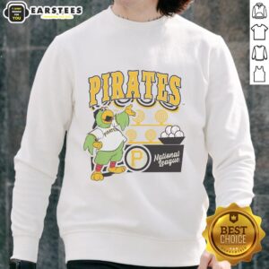 Alt Text: Awesome Mitchell & Ness cream Pittsburgh Pirates Step Back Up sweatshirt featuring vintage logo and stylish design.