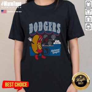 Alt Text: Premium Preschool Mitchell & Ness cream Los Angeles Dodgers Step Back Up ladies tee, stylish women's sportswear.