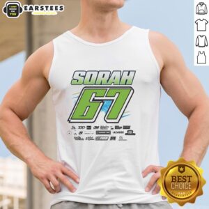Premium Sorah 67 tank top for race car drivers and motorsports fans, perfect for speedway and auto racing enthusiasts.