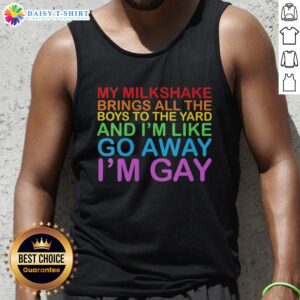 Vintage tank top featuring My Milkshake Brings All The Boys design, celebrating LGBT Pride Month in style.