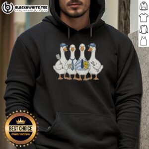 Funny Father's Day hoodie featuring a group of whimsical geese, perfect gift for dads with a sense of humor.
