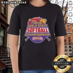 Premium NDHSAA Class A Softball State Tournament 2026 ladies tee featuring vibrant design and comfortable fit.