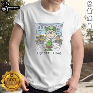 Nice Pig-Pen Tiny Rat character T-shirt for I Love Set Up Days, featuring playful cartoon design and vibrant colors.