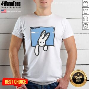 Pretty Blue Bunny T-Shirt featuring a cute bunny graphic on a soft, light blue fabric, perfect for casual spring outfits.